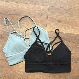 lululemon athletica Strappy Sports Bras - Black and Sage. Great condition